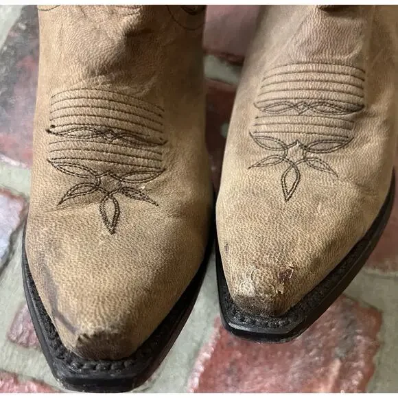 Dan Post Brown Leather Cowboy Boots Size 6 Womens Western - Picture 6 of 12